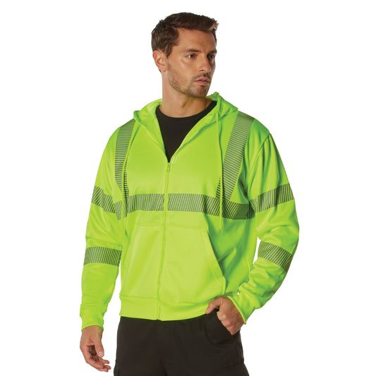 Rothco Hi Vis Performance Zipper Sweatshirt   Safety Green