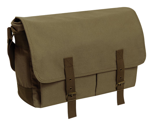 Rothco Deluxe Vintage Canvas Messenger Bag   Olive Drab