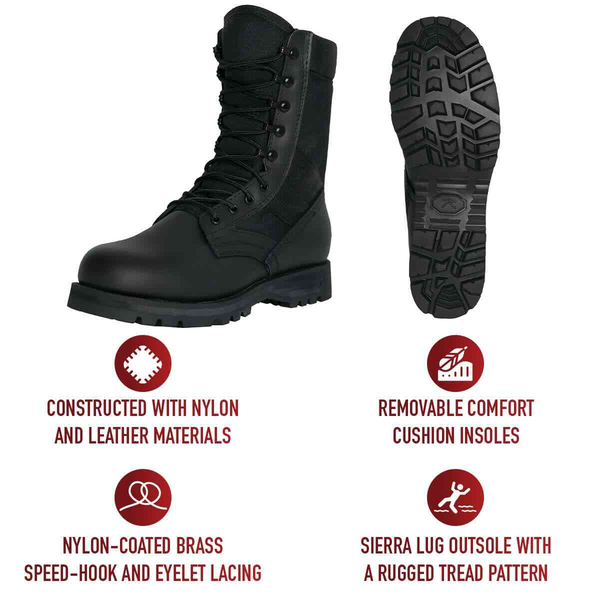 Boots - Rothco Sierra Sole Tactical Boots   8 Inch