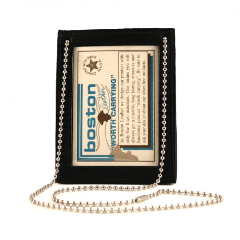 Boston Leather Neck Chain Double ID Holder-Tac Essentials