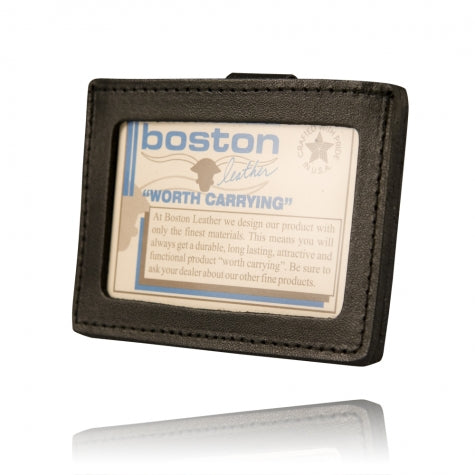 Boston Leather Clip-On Horizontal Id Holder-Tac Essentials