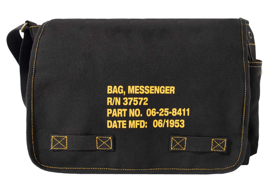 Shoulder Bags - Heavyweight Canvas Classic Messenger Bag With Military Stencil
