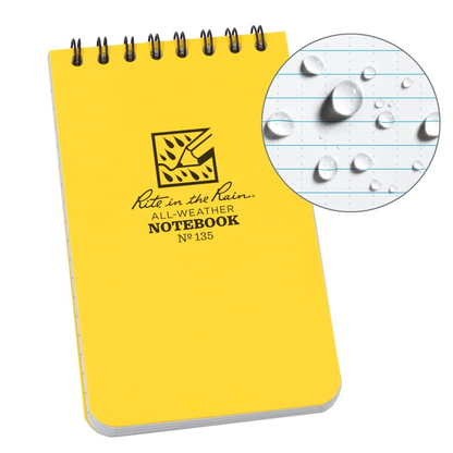 Notepads & Clipboards - Rite In The Rain Top Spiral Notebook - 3" X 5"
