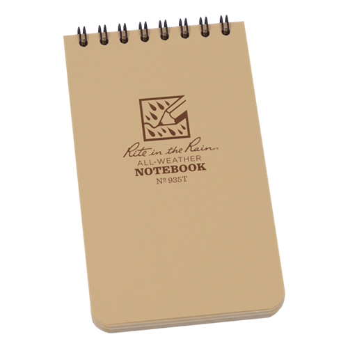 Notepads & Clipboards - Rite In The Rain Polydura Top-Spiral Notebook (3'' X 5'')