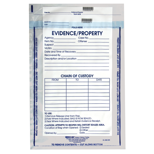 Evidence Collection - Sirchie Integrity Evidence Bag - 100 Pack