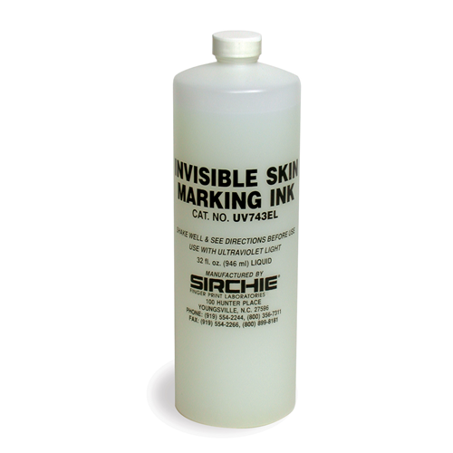 Evidence Collection - Sirchie Fluorescent Invisible Skin Marking Ink (Pass In-Pass Out)