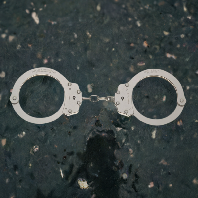 Restraints - Peerless Oversized Nickel Chain Handcuffs