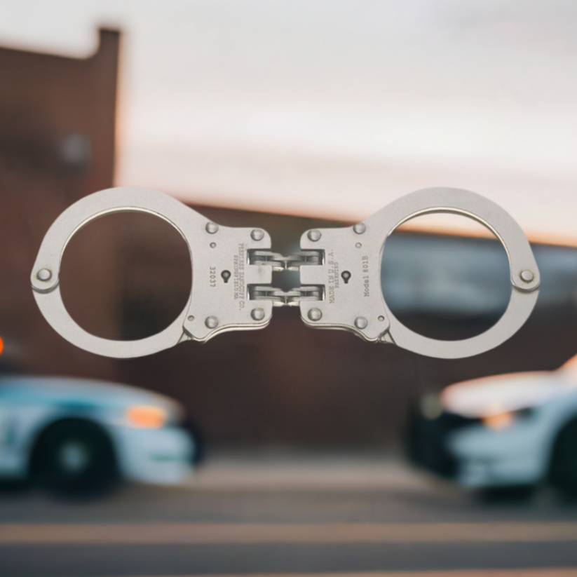 Restraints - Peerless Nickel Finish Hinged Handcuffs