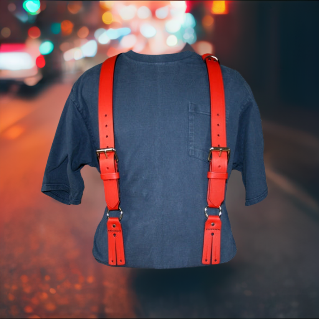 Boston Leather Firefighter's Suspenders - Button Attachment