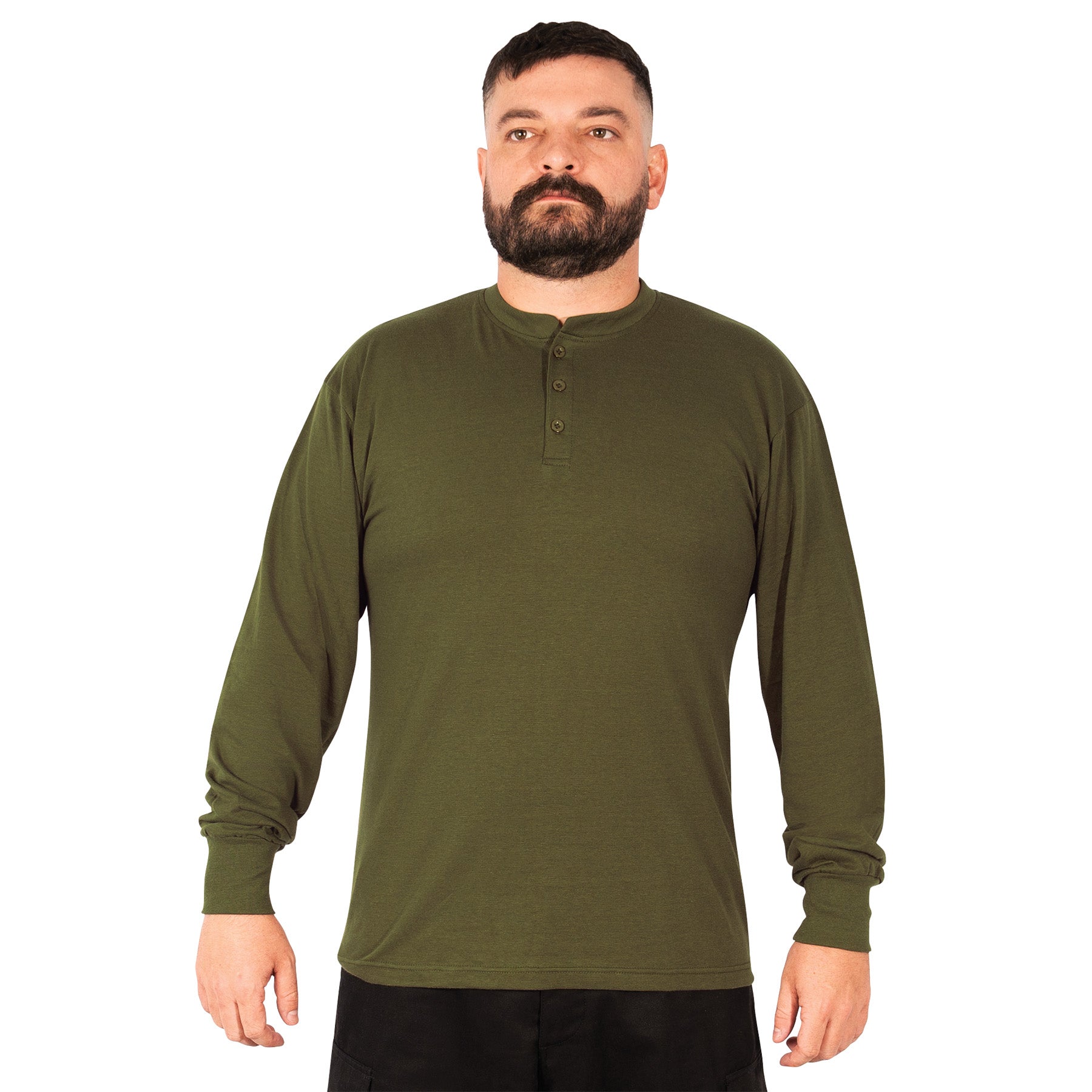 Rothco Long Sleeve Henley T-Shirt | Comfortable Casual Shirt for Men