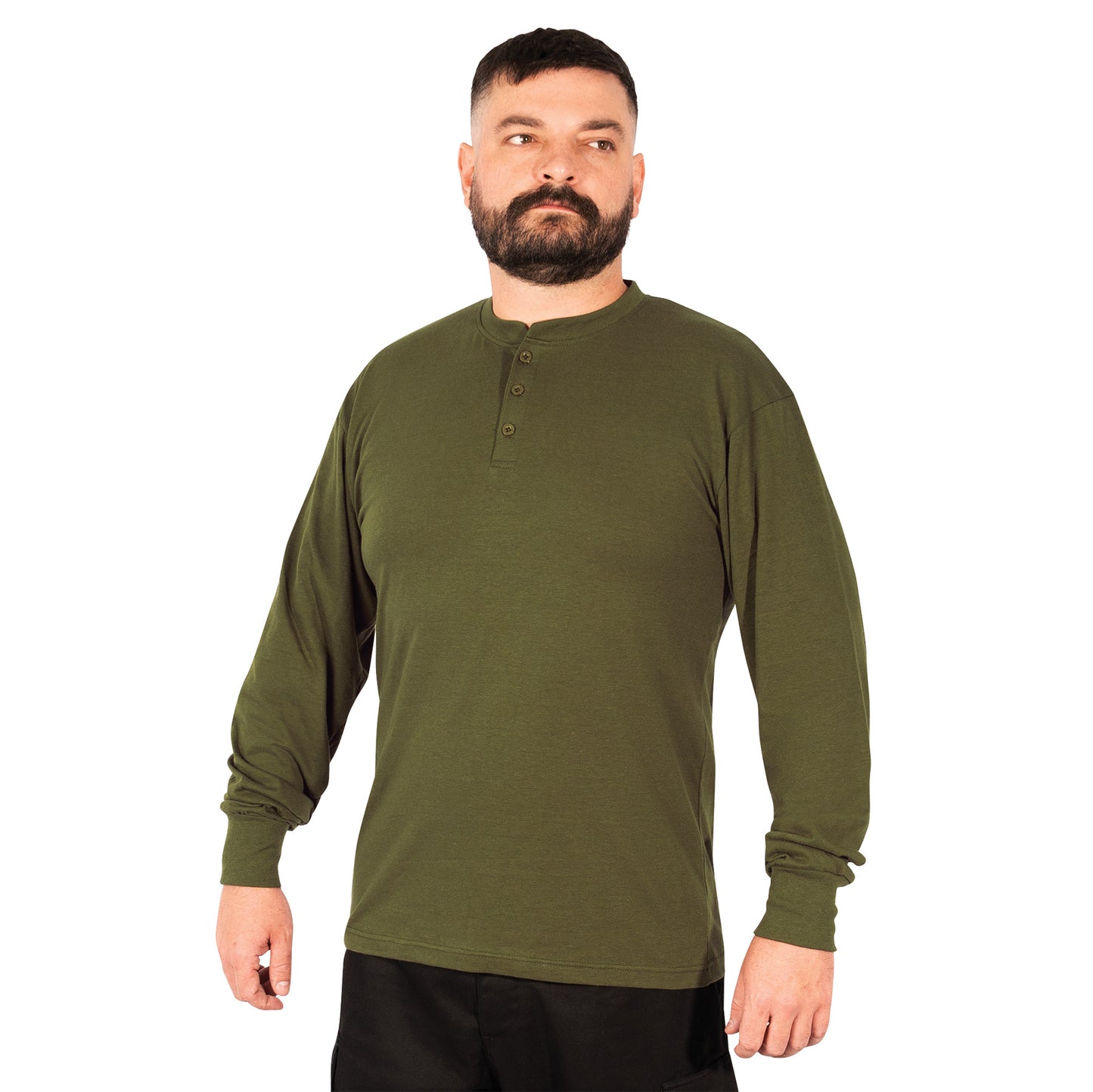 Rothco Long Sleeve Henley T-Shirt | Comfortable Casual Shirt for Men