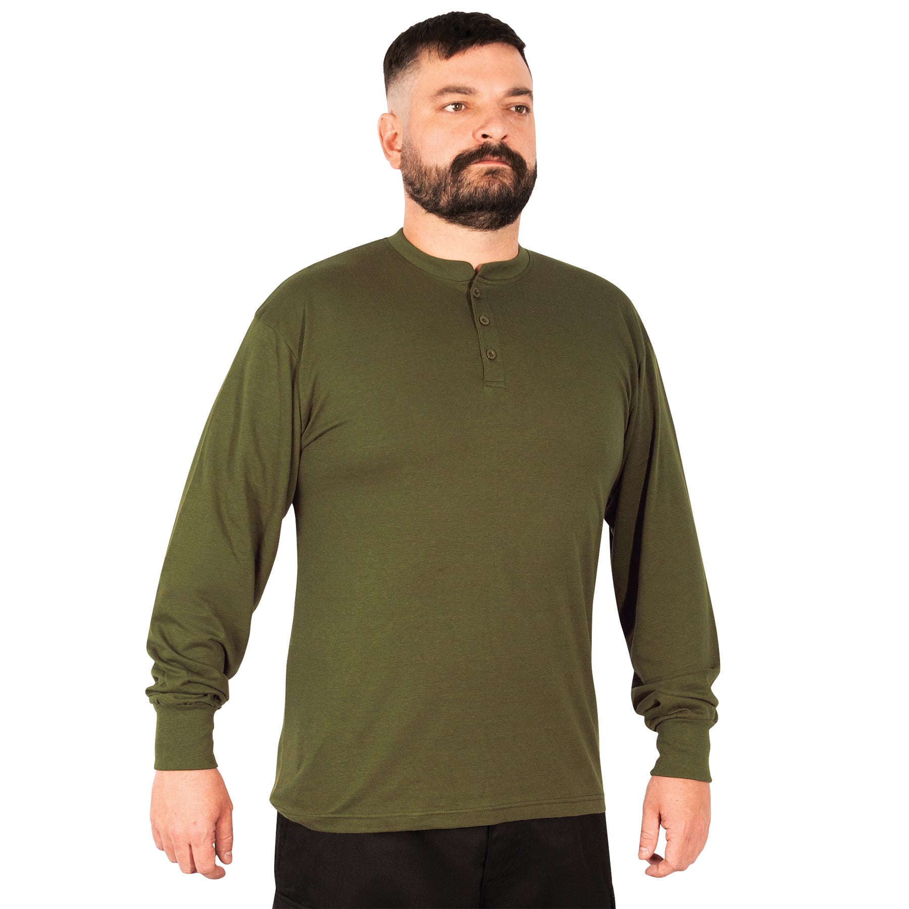 Rothco Long Sleeve Henley T-Shirt | Comfortable Casual Shirt for Men