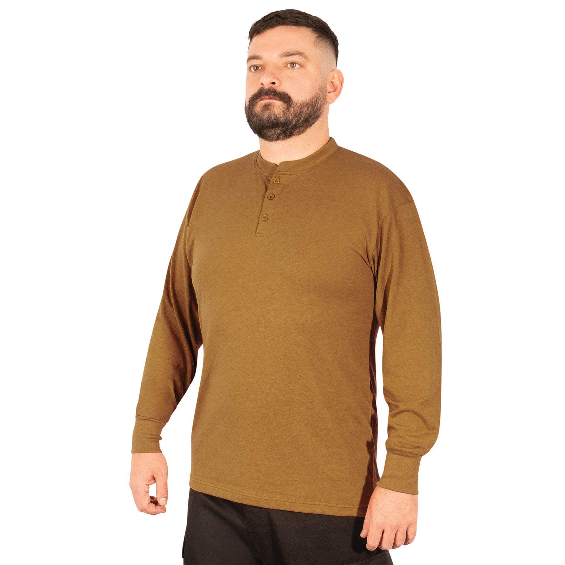 Rothco Long Sleeve Henley T-Shirt | Comfortable Casual Shirt for Men