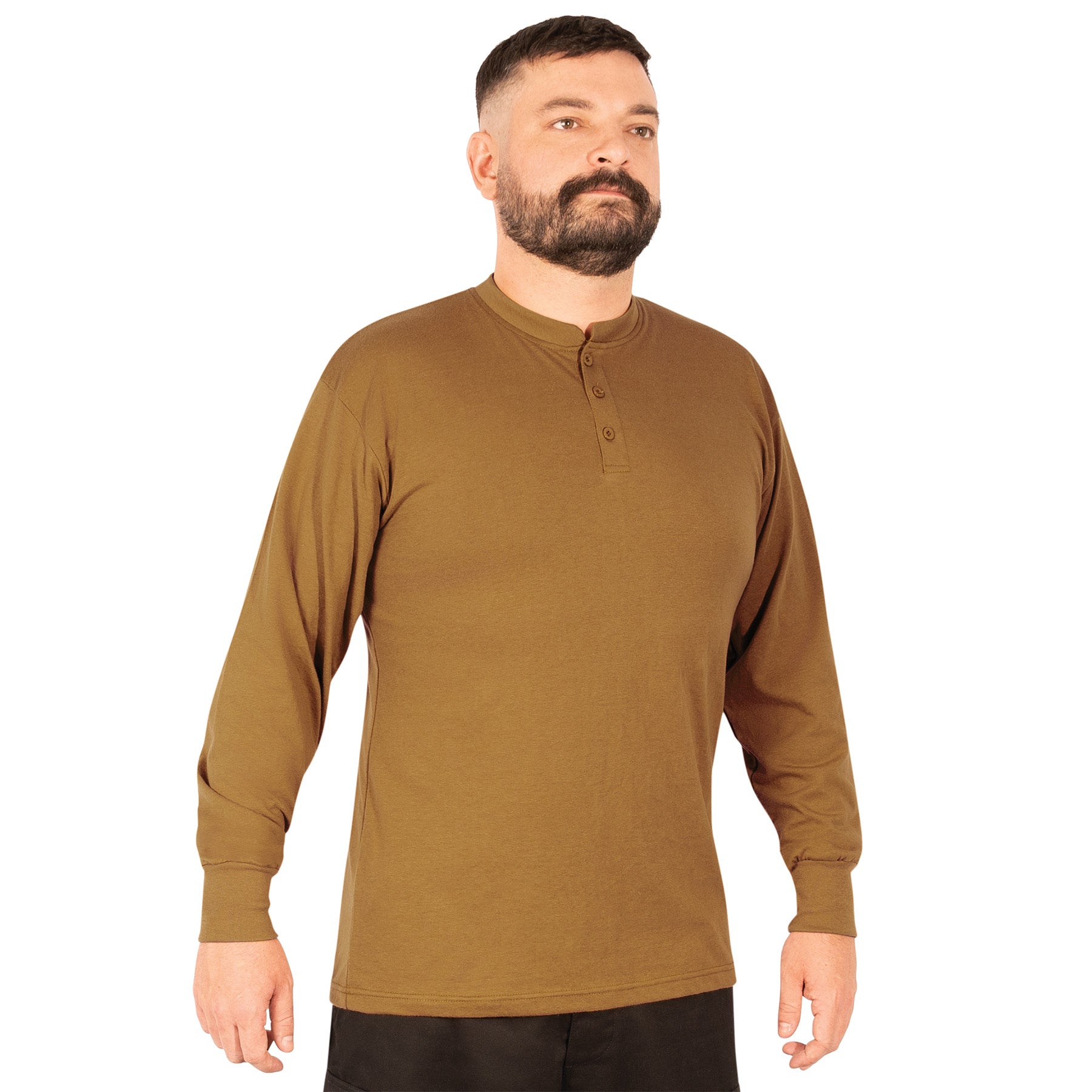 Rothco Long Sleeve Henley T-Shirt | Comfortable Casual Shirt for Men