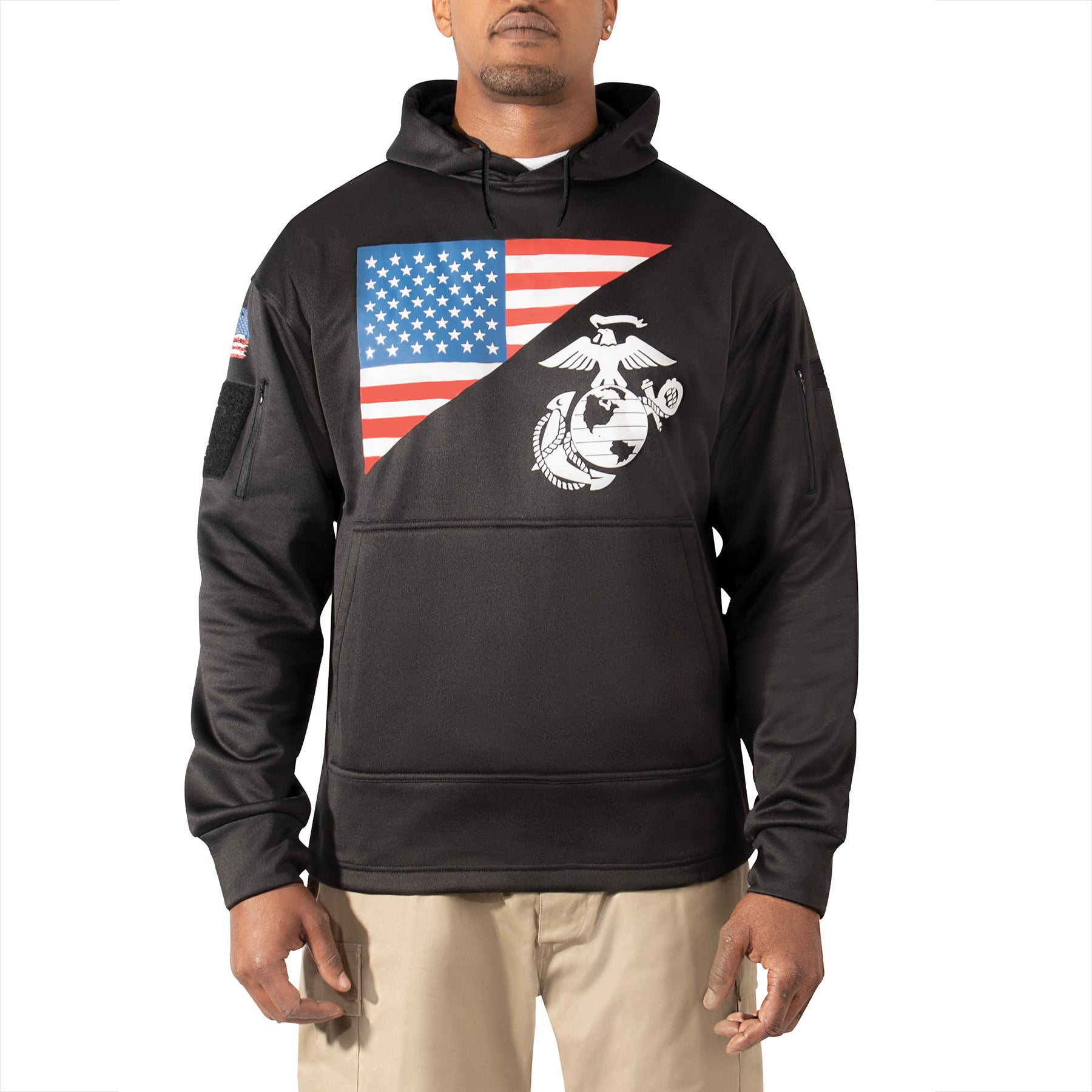 Rothco US Flag / USMC Eagle, Globe, & Anchor Concealed Carry Hoodie