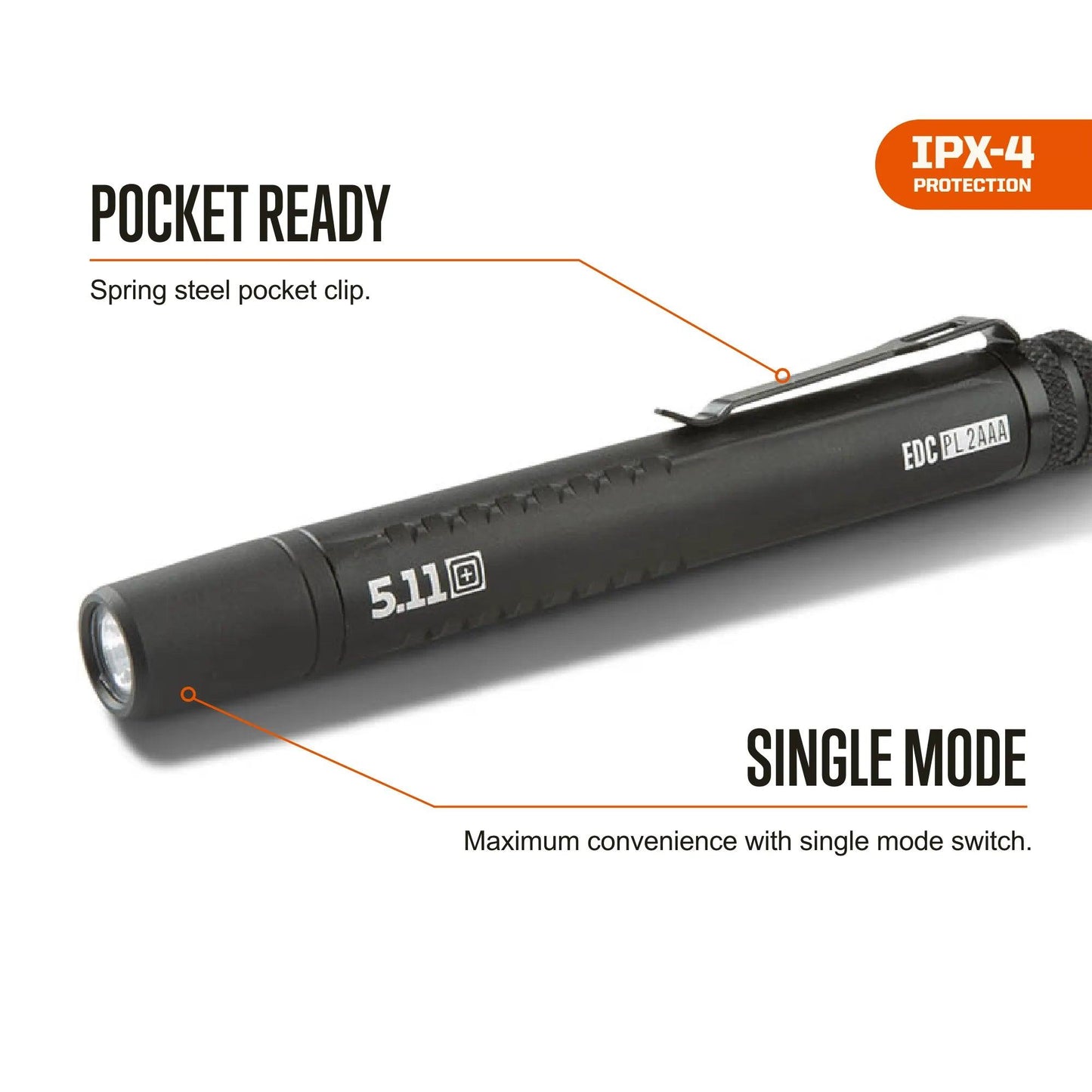 5.11 Tactical EDC PL 2AAA Flashlight-Tac Essentials