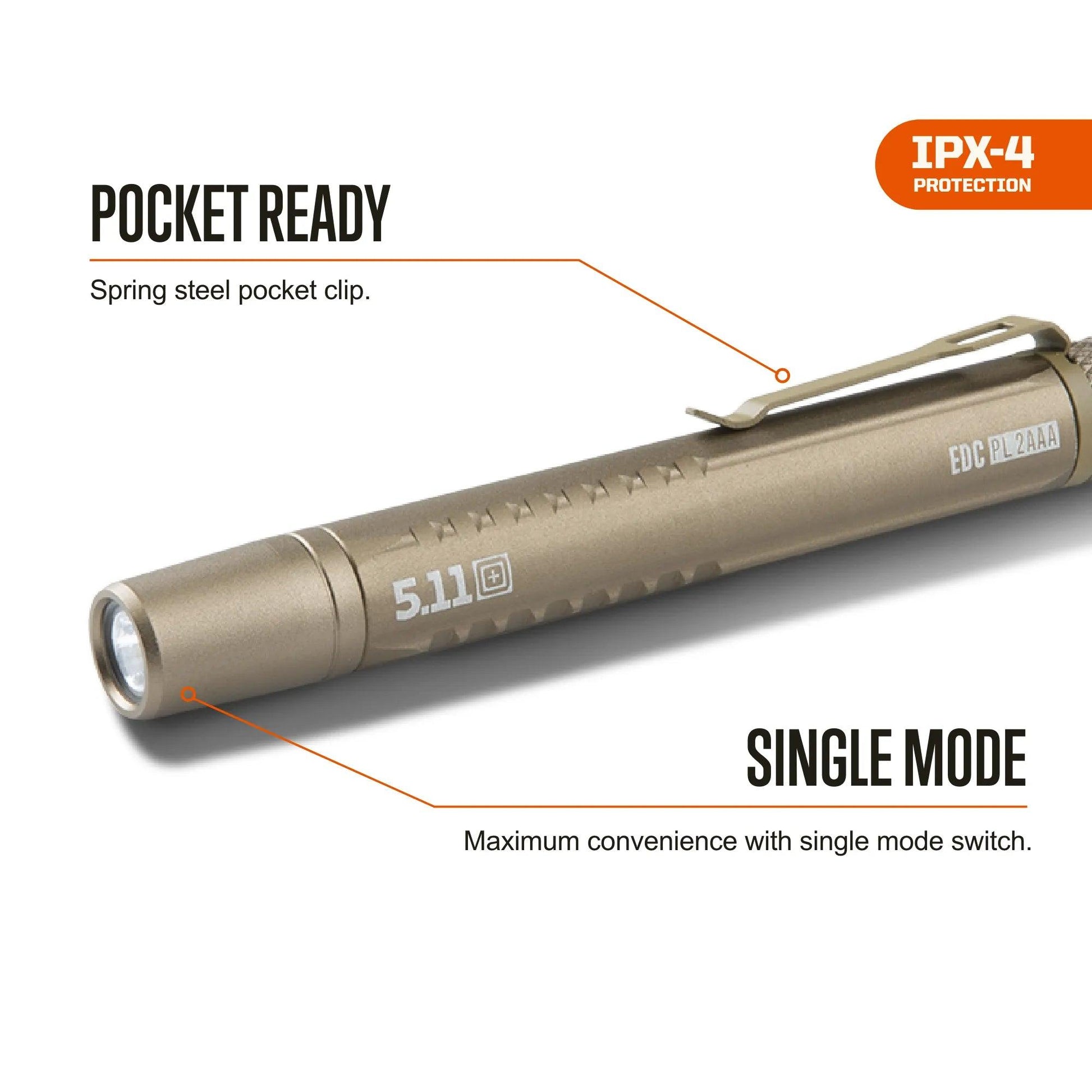 5.11 Tactical EDC PL 2AAA Flashlight-Tac Essentials