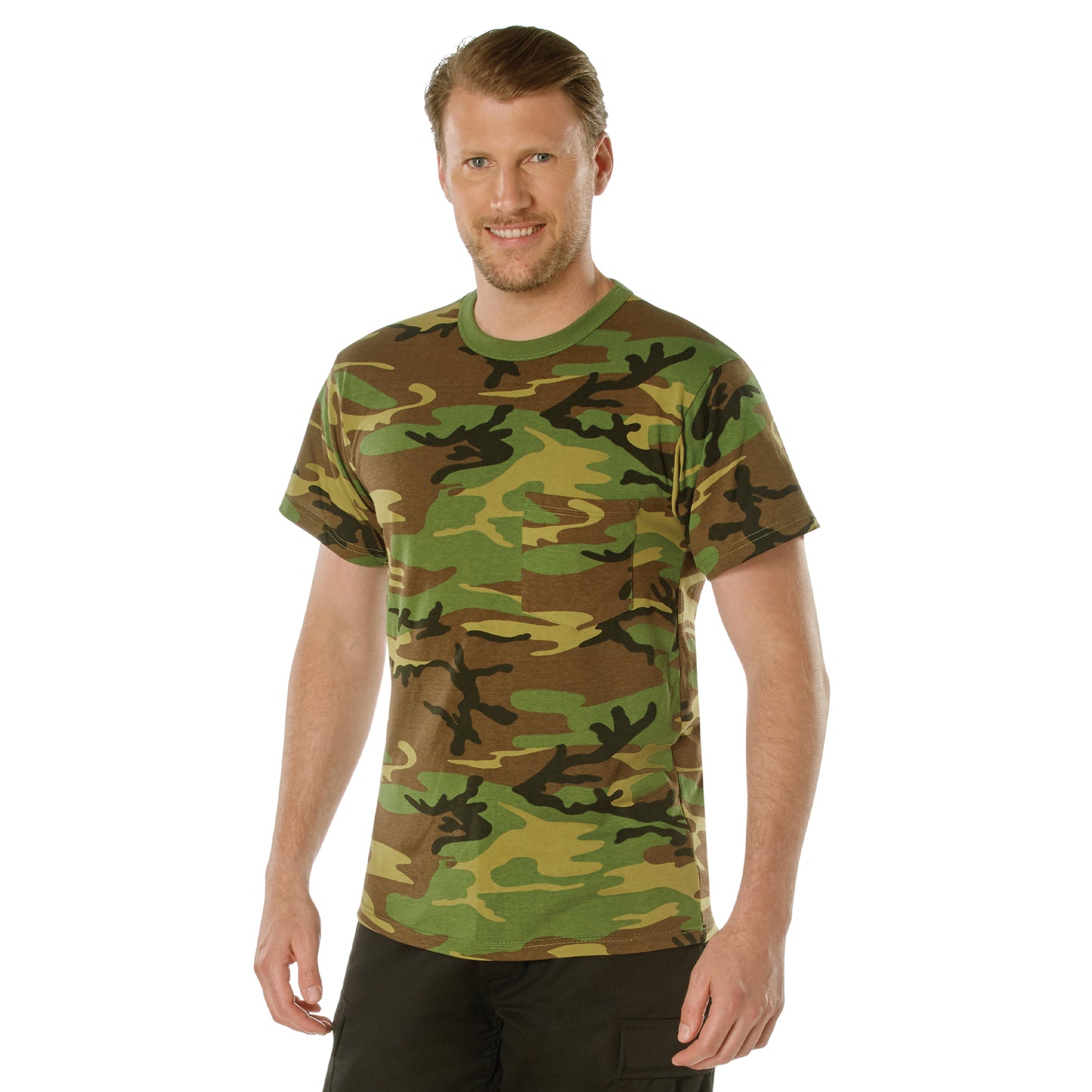 Rothco Woodland Camo T-Shirt with Pocket | Camouflage Tee