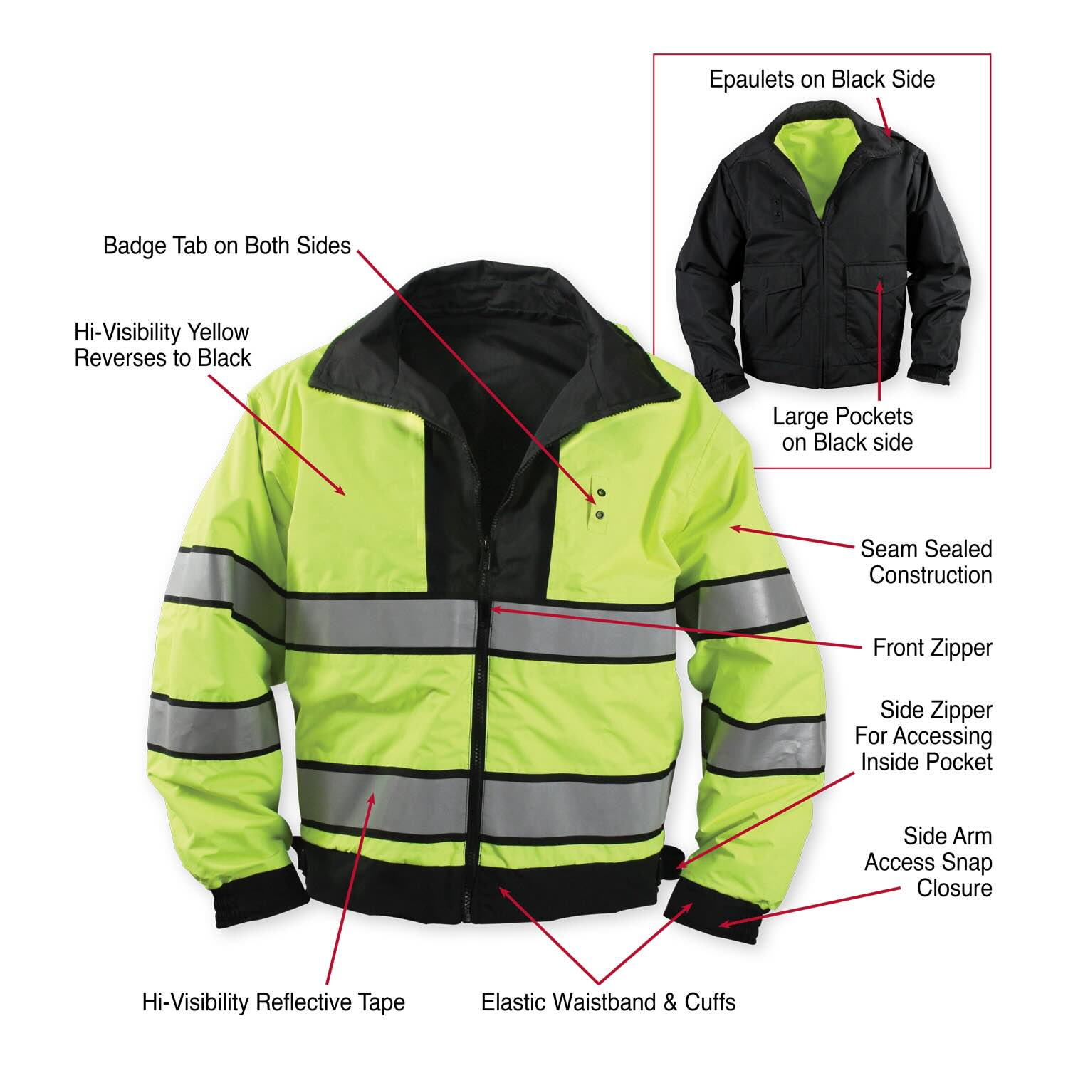 Jackets - Rothco Reversible Hi-visibility Uniform Jacket