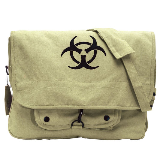 Rothco Vintage Canvas Paratrooper Bag with Bio Hazard Symbol