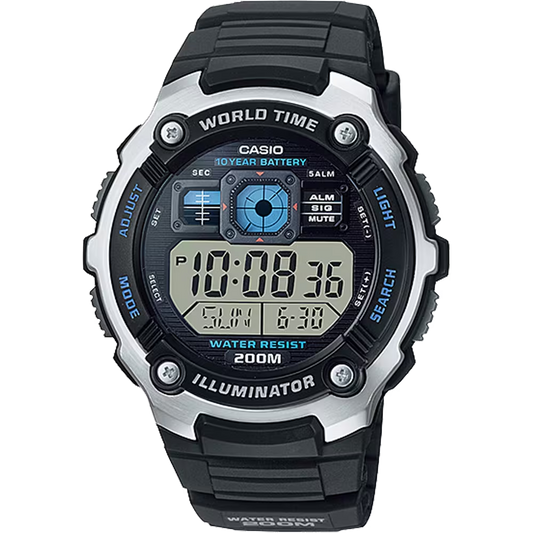 Watches - Casio Classic World Time Digital Watch W/ 200 Meter Water-Resistance