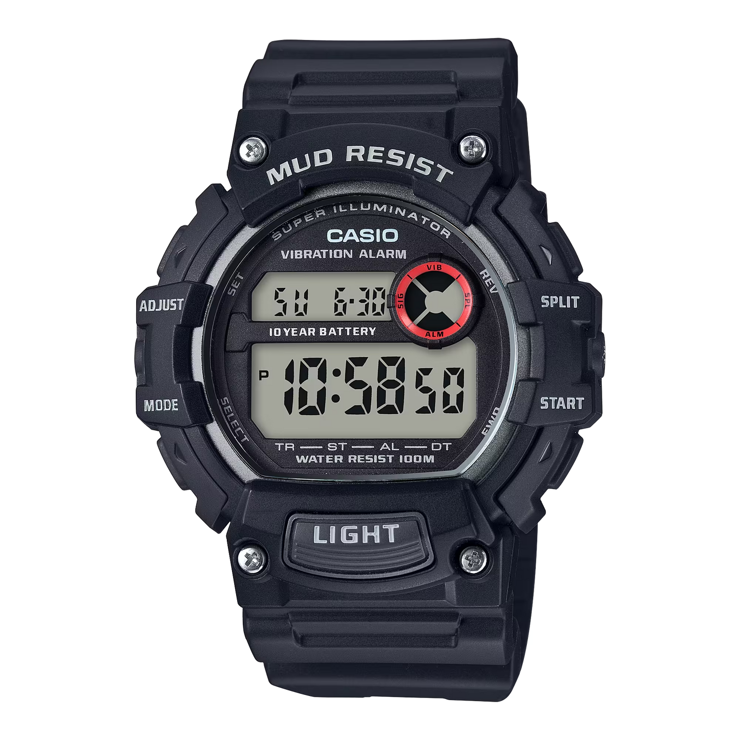 Watches - Casio Mud-Resistant Digital Watch W/ Vibration Alarm