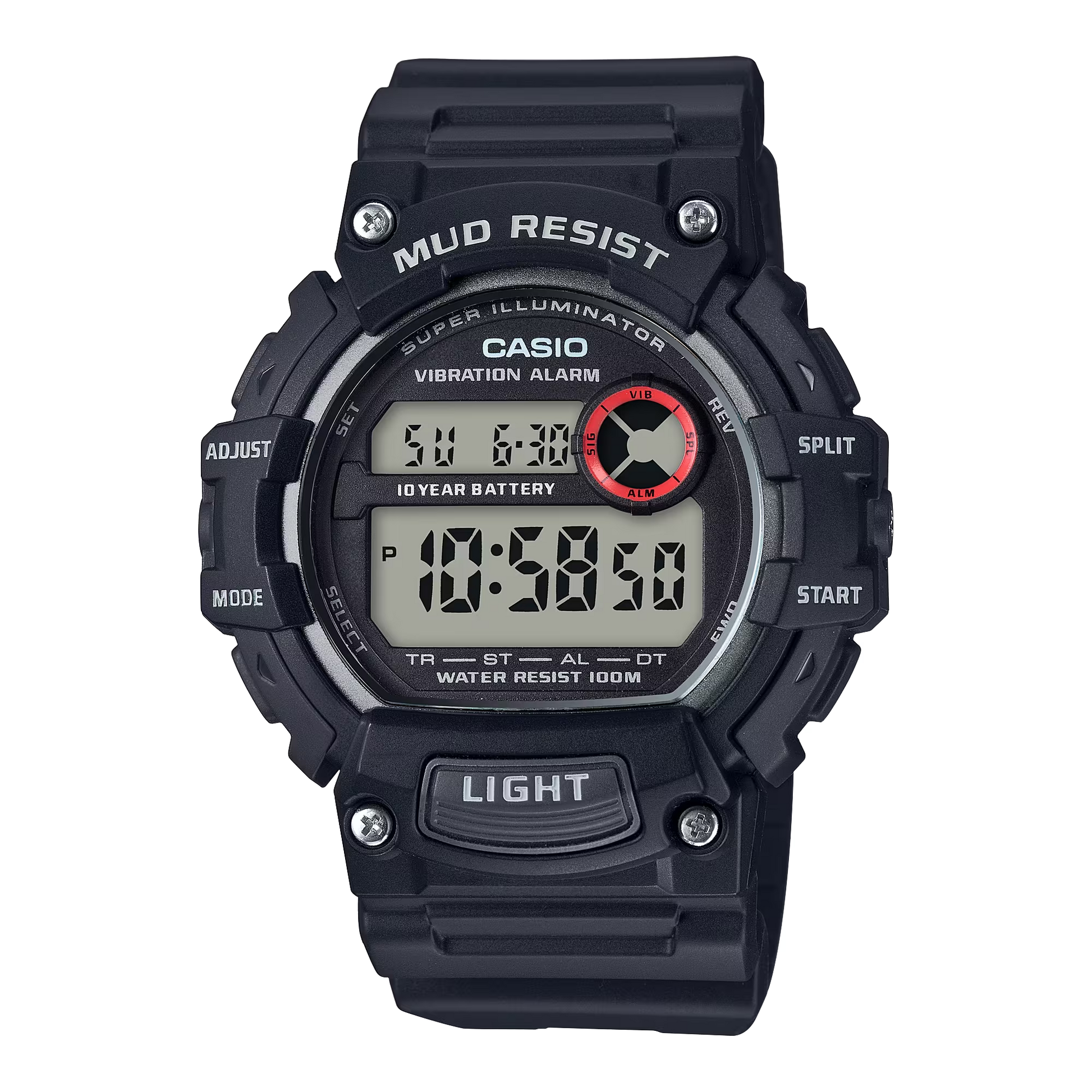 Watches - Casio Mud-Resistant Digital Watch W/ Vibration Alarm