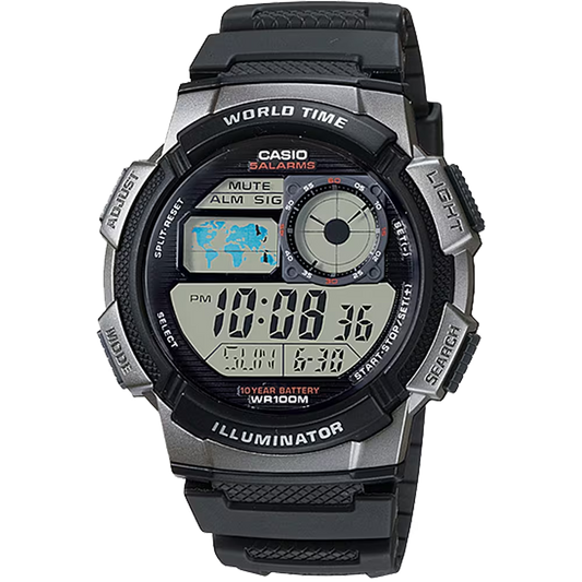 Watches - Casio Classic World Time Digital Watch W/ 100 Meter Water-Resistance