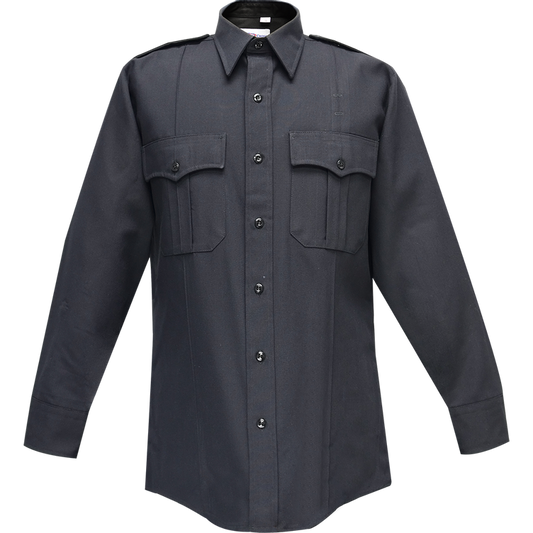 Flying Cross Command Long Sleeve Shirt w/ Zipper & Convertible Sport Collar - LAPD Navy