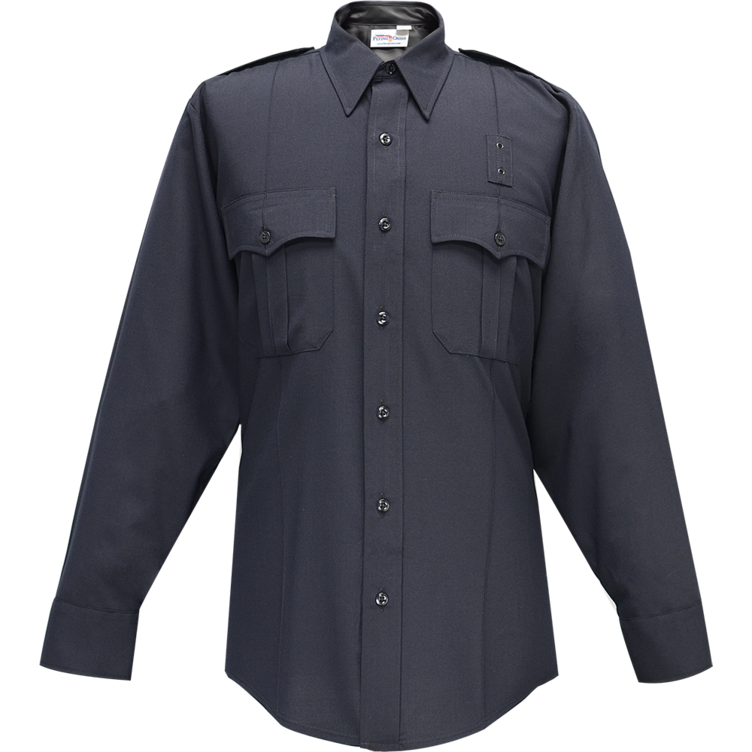 Long Sleeve Uniform Shirt - Flying Cross Justice Long Sleeve Shirt W/ Pleated Pockets - LAPD Navy