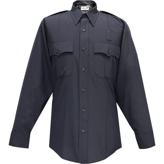 Long Sleeve Uniform Shirt - Flying Cross Justice Long Sleeve Shirt W/ Pleated Pockets - LAPD Navy