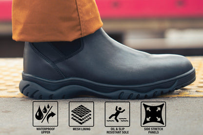 Rothco Black Chelsea Work Boots | Durable Waterproof Slip-On Boots