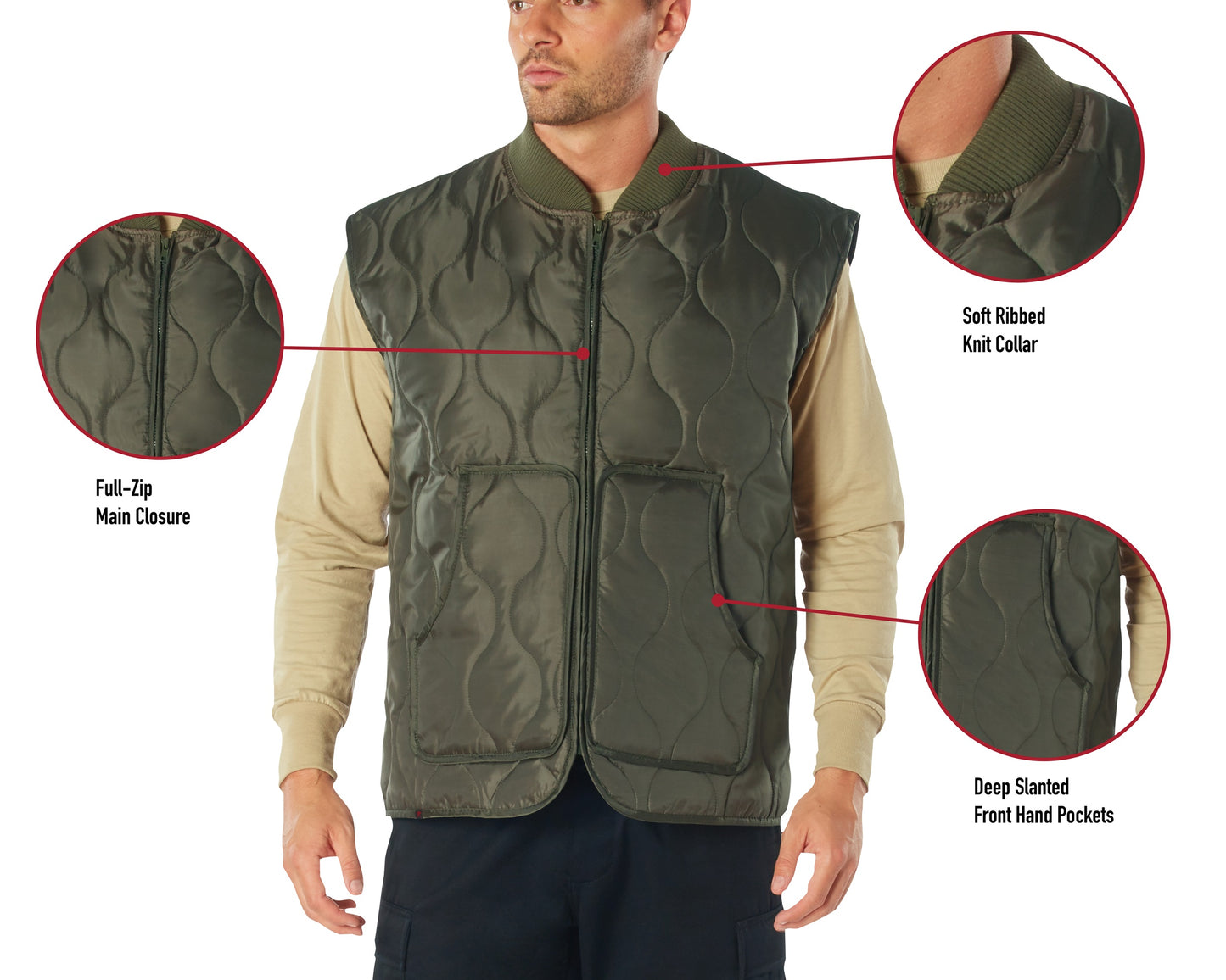 Rothco Quilted Woobie Vest | Lightweight Military-Inspired Vest