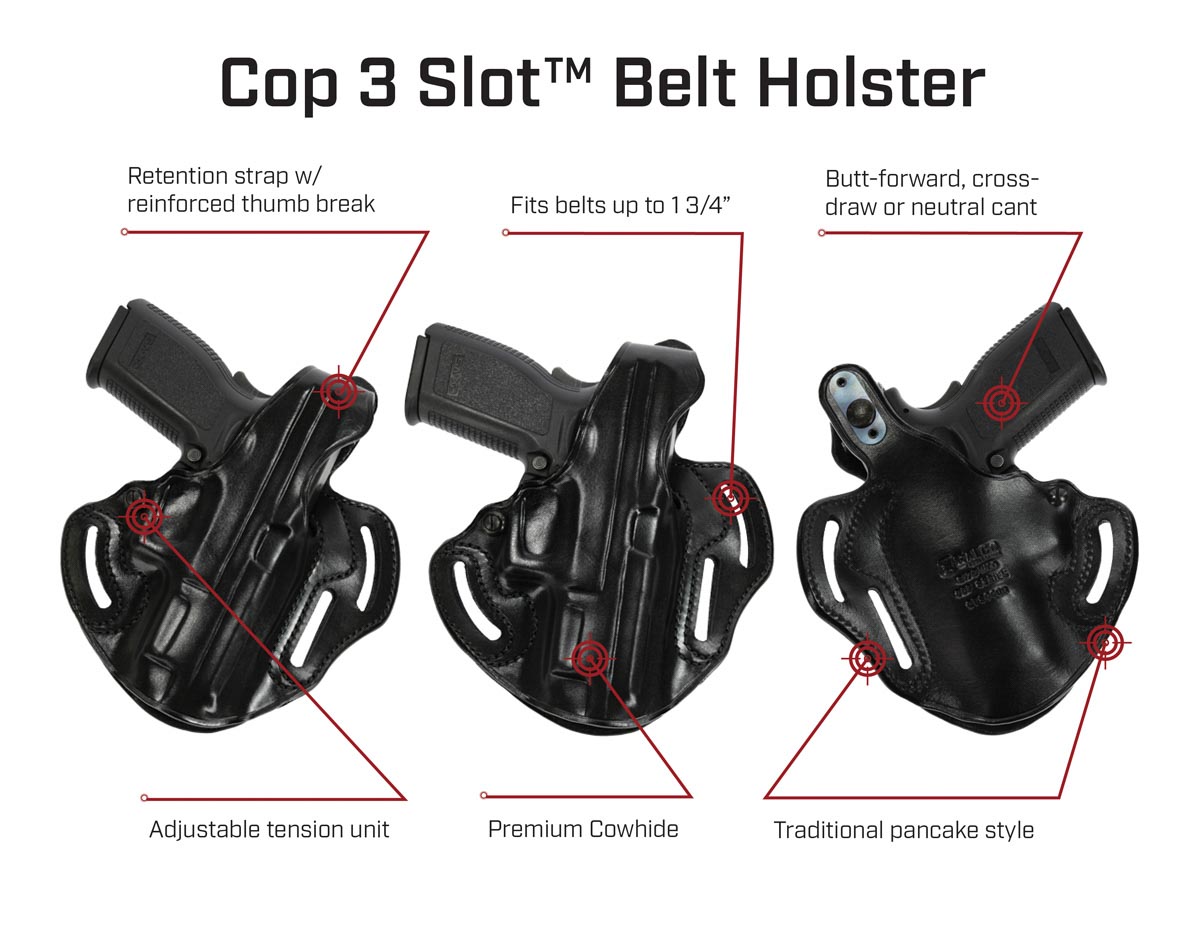 Gun Holsters - Galco Gunleather Cop 3 Slot Strongside / Crossdraw Holster
