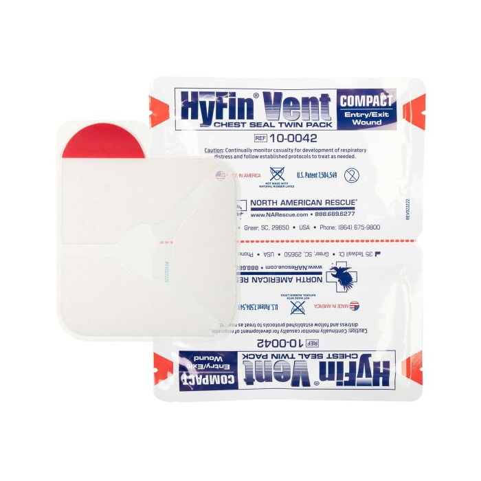 North American Rescue HyFin Vent Compact Chest Seal - Twin Pack