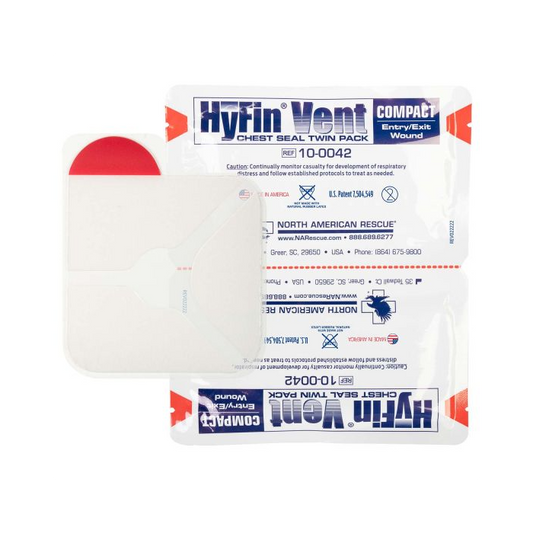 First Aid - North American Rescue HyFin Vent Compact Chest Seal - Twin Pack