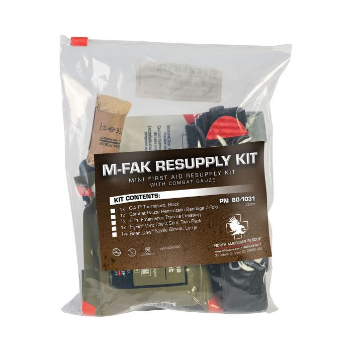First Aid Kits - North American Rescue M-FAK Resupply Kit W/ Combat Gauze