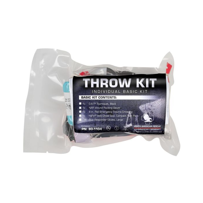 First Aid Kits - North American Rescue Basic Individual Throw Kit W/ Wound Packing Gauze