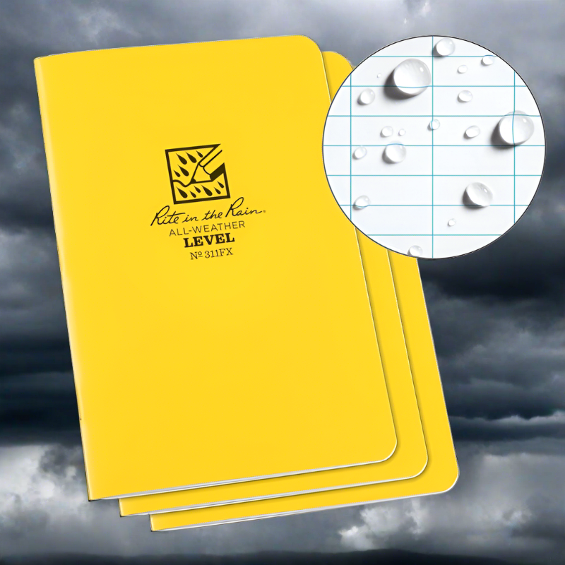 Notepads & Clipboards - Rite In The Rain Field-Flex Stapled Mini Notebook - 3 Pack