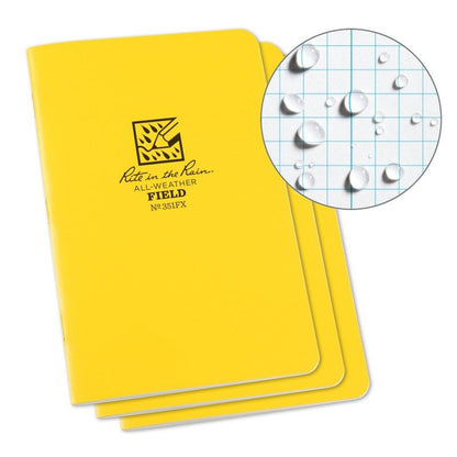 Rite in the Rain Field-Flex Stapled Notebook - 3 Pack Yellow | Tac Essentials