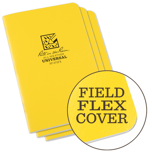 Notepads & Clipboards - Rite In The Rain Field-Flex Universal Stapled Notebook (4.625" X 7") - 3 Pack