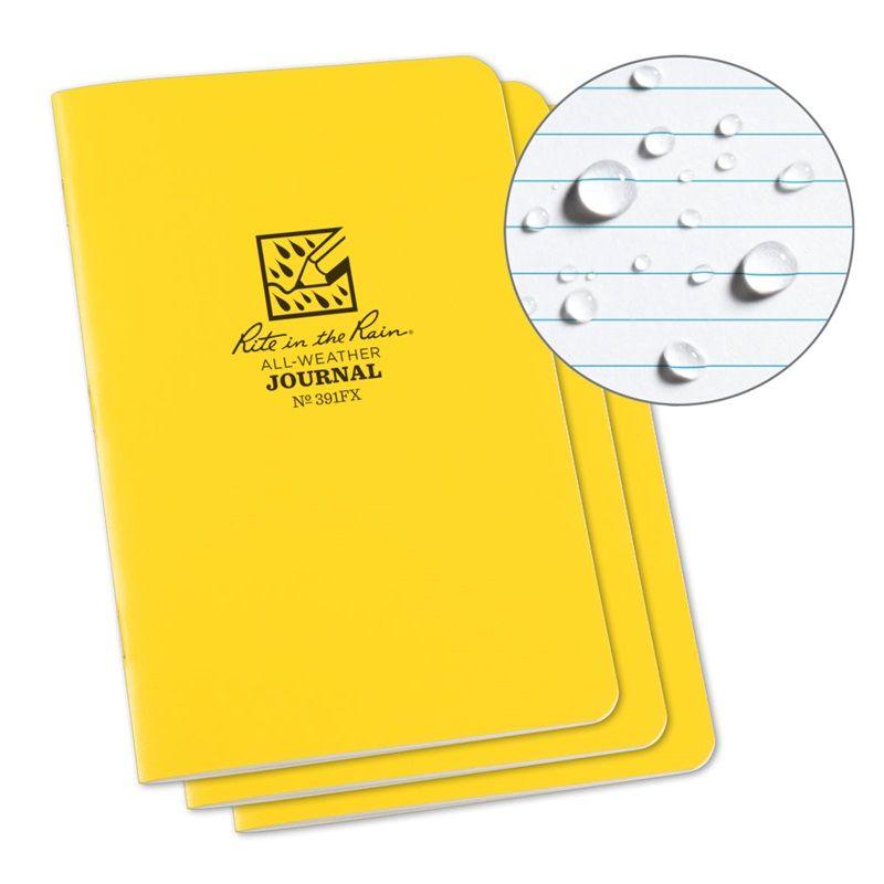 Rite in the Rain Fabrikoid Stapled Notebook - 4.625" x 7" Journal - 3 Pack