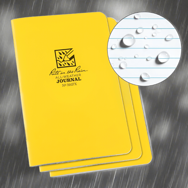 Notepads & Clipboards - Rite In The Rain Fabrikoid Stapled Notebook - 4.625" X 7" Journal - 3 Pack