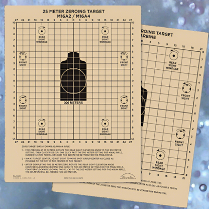 Targets - Rite In The Rain 25m Zeroing Target - M16A2, M16A4, M4 Carbine