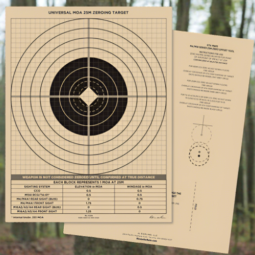 Shooting Targets - All-Weather MOA Zeroing 100 Pack