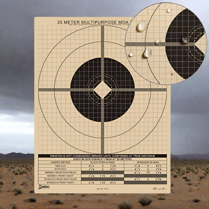 Targets - Rite In The Rain 25 Meter Multipurpose Zeroing Target - MOA Adjustment