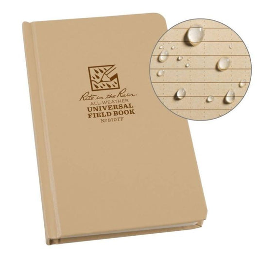 Rite in the Rain Fabrikoid Universal Bound Book - 4.75 x 7.5 - Tan | Tac Essentials