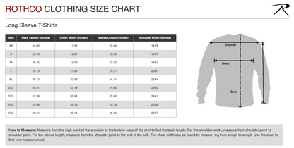 Rothco Long Sleeve Solid T-Shirt | Size Chart