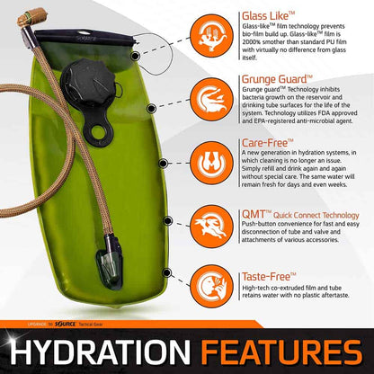 SOURCE Tactical WXP Hydration Bladder | 2L (70oz.) - Black