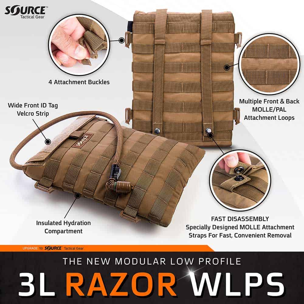 SOURCE Tactical Razor 3L Low Profile Hydration Pouch | Tac Essentials